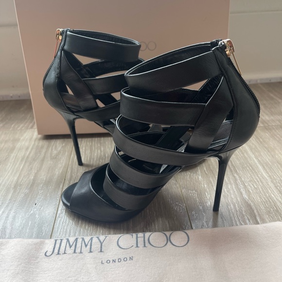 JIMMY CHOO black leather sandals